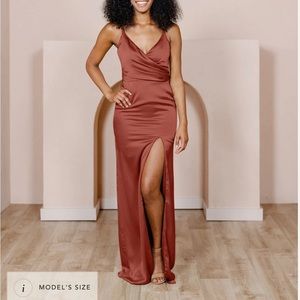 Revelry rava satin dress